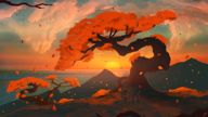 Landscape (Sunset Twisted Trees)